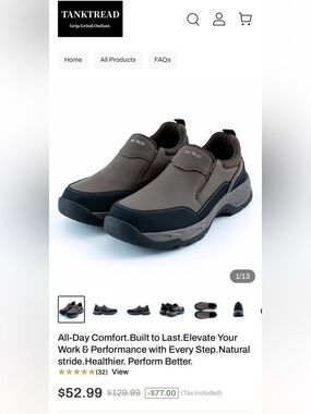 Tank TreadMen's Slip-On Work Loafers in Brown and Black